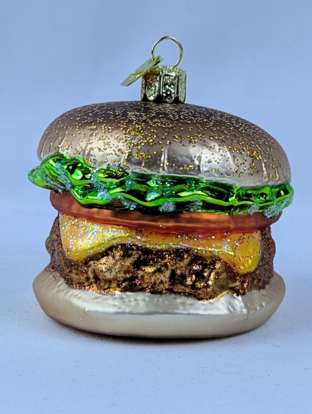 Cheeseburger Deluxe Holiday Christmas Ornament Kurt Adler Glass Blown